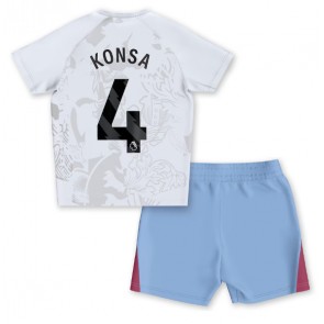 Aston Villa Ezri Konsa #4 Bortaställ Barn 2023-24 Kortärmad (+ Korta byxor)